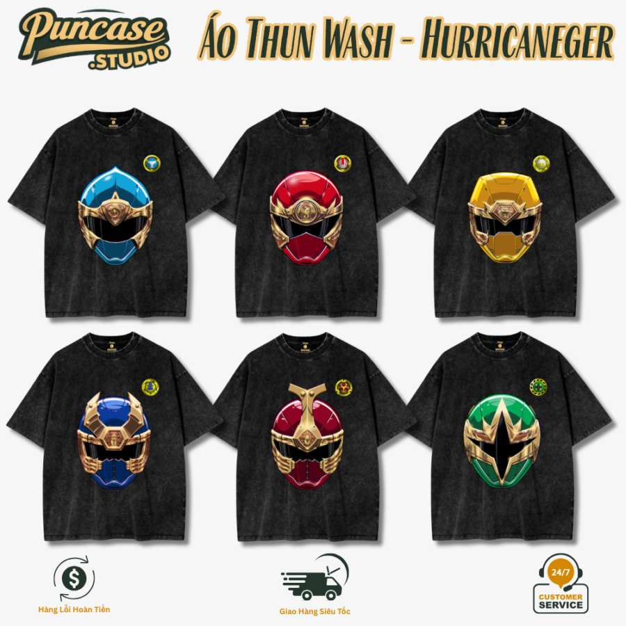 Puncase.STUDIO Áo Thun Wash Hurricaneger – Oversized Tee