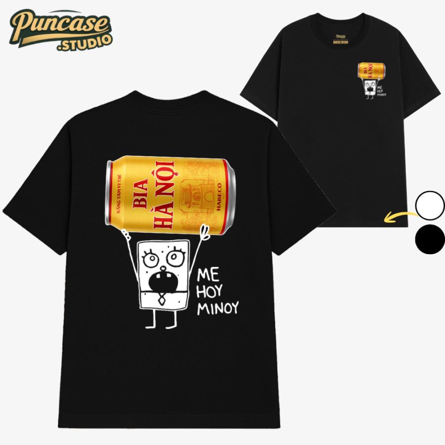 Puncase.STUDIO Áo Thun Bia Hà Nội x DoodleBob 2 Mặt