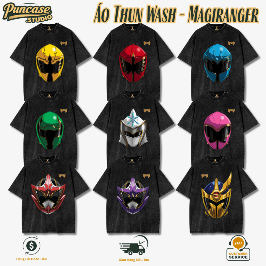 Puncase.STUDIO Áo Thun Wash Magiranger – Oversized Tee